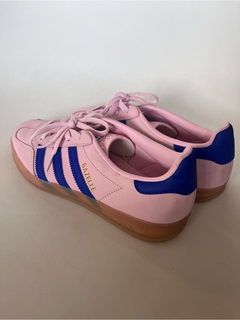 Adidas Originals Gazelle Indoor Sneaker Clear Pink Lucid Blue Size 6 - Picture 4 of 11